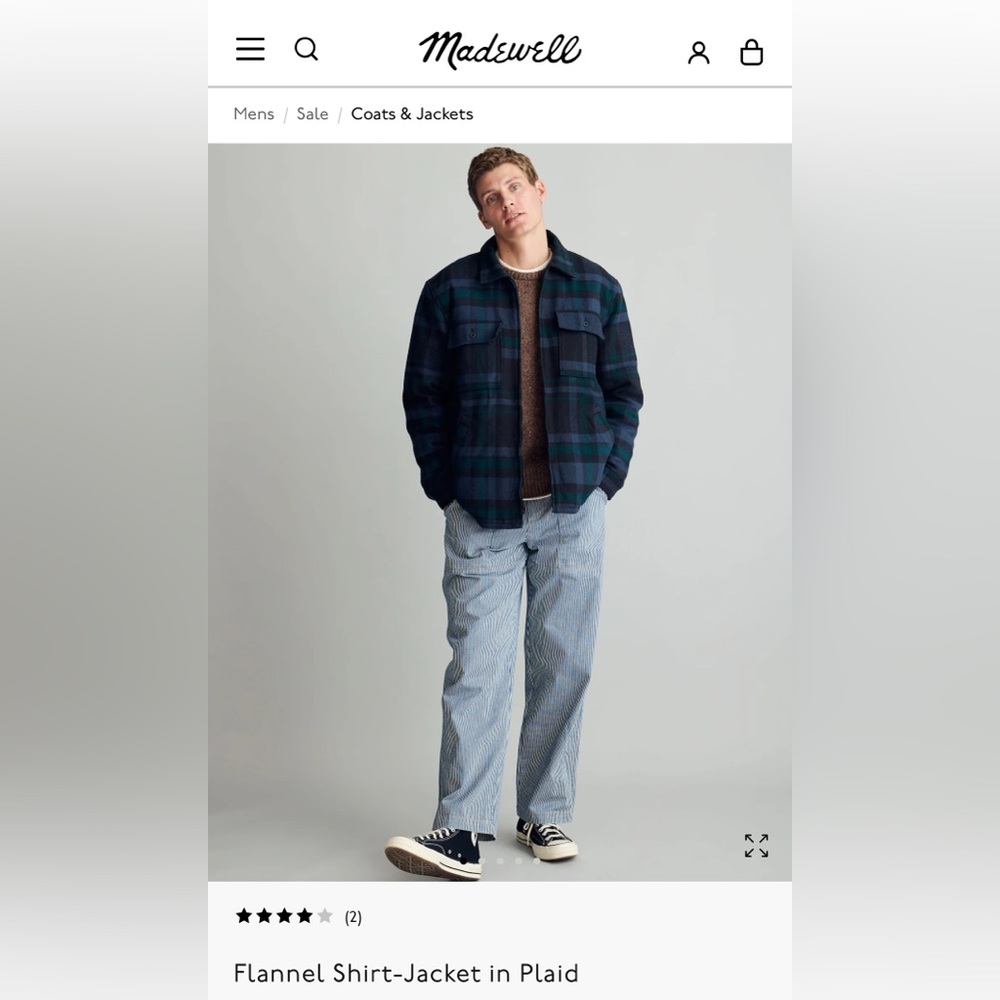 Madewell Mens Primaloft Jacket Flannel